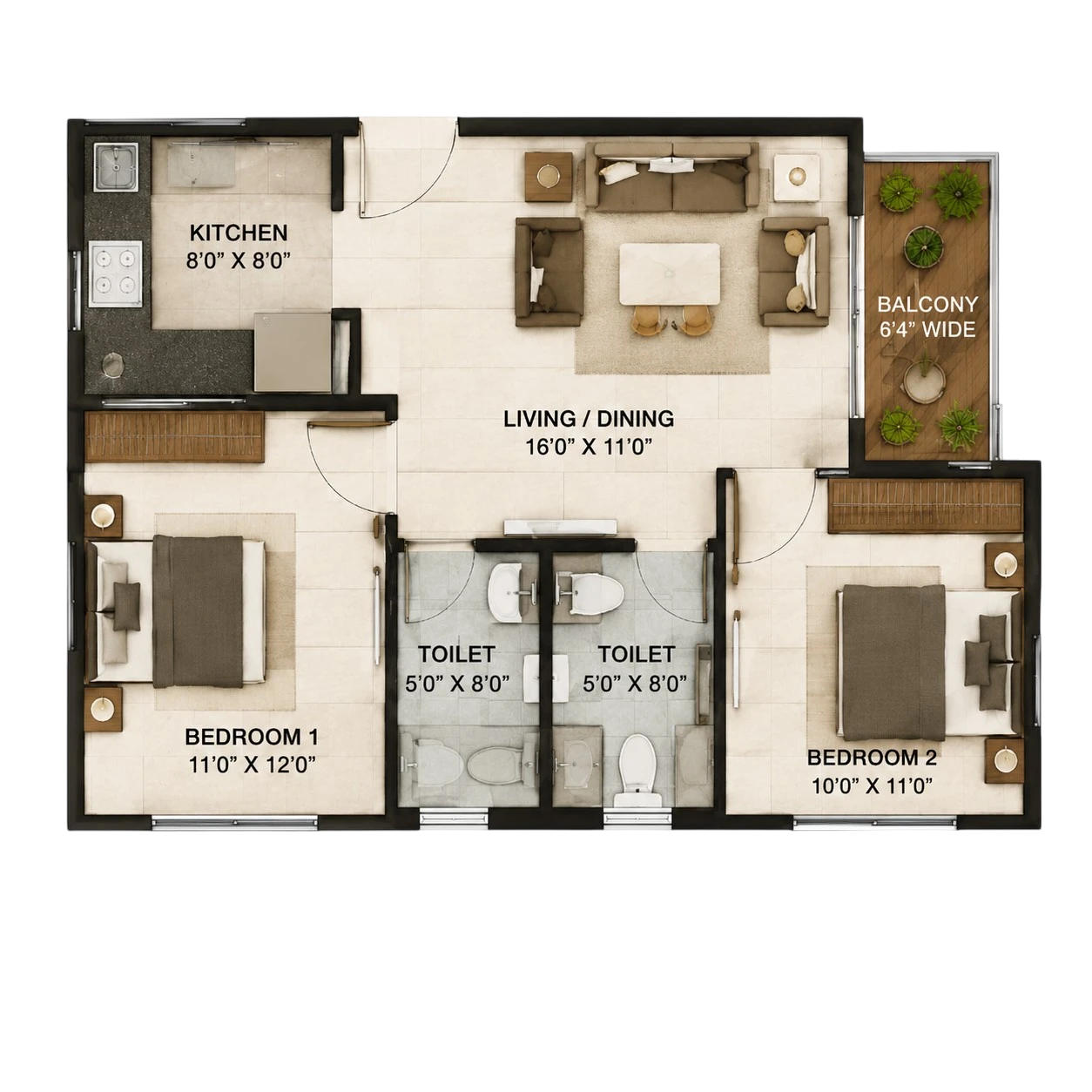 1 BHK Layout